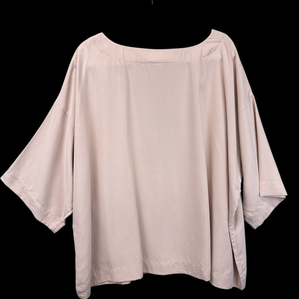 NWT J Jill PureJill Womens XL Top Light Peach Pink Boat Neck Career Boxy - Picture 2 of 9